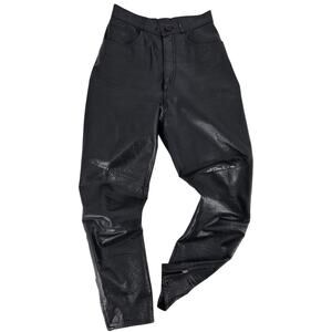 Vintage 80s Wilsons High Waisted Black Leather Riding Pants Womans 6 25x26